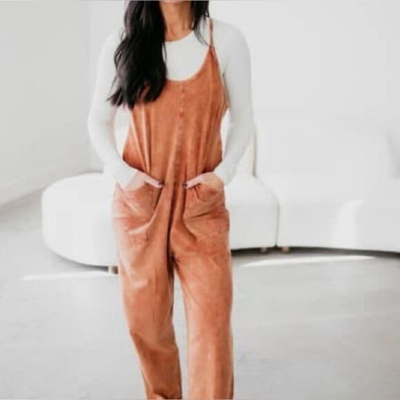 Zenana Outfitters Pants - Zenana Tan Stone wash Jumpsuit Size Small/ Medium Oversized
Loungewear